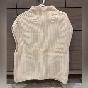 BANANA REPUBLIC Ivory Cashmere Blend Mock Turtleneck Sleeveless Sweater XS/S